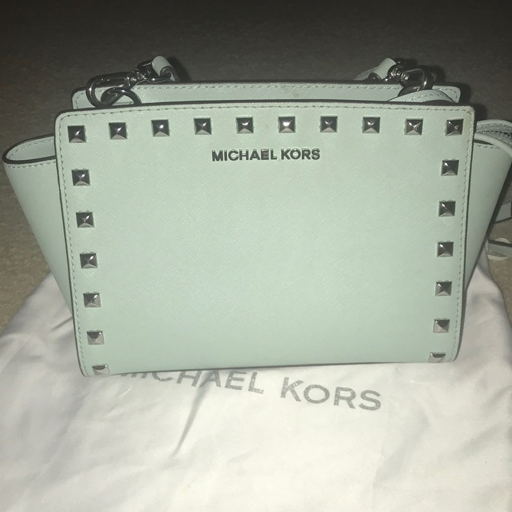 Mint Green Micheal Kor’s Studded Crossbody